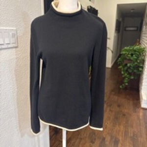 Women's Peck & Peck Cashmere Sweater Size S Black & Cream